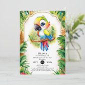 ボホキッズオウム誕生日 招待状 (スタンド正面)