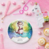 ボホキッズオッター誕生日 ペーパープレート (パーティー)