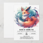 ボホキッズキツネ誕生日 招待状 (正面/裏面)