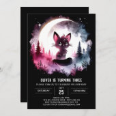 ボホキッズキャット誕生日 招待状 (正面/裏面)