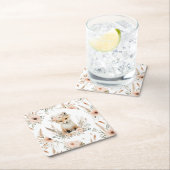 ボホキツネガールウッドランドパーティー スクエアペーパーコースター (インサイチュ)