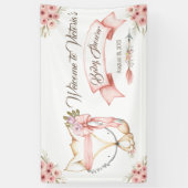 ボホキツネガールベビーシャワーバナー 横断幕 (縦)