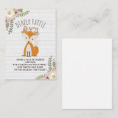 ボホキツネグレイ木材ベビーシャワーオムツラッフル エンクロージャーカード (正面/裏面)