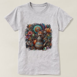 ボホキツネラクーンフローラデザイン Tシャツ