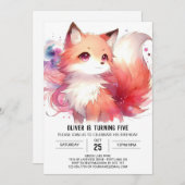 ボホキツネ誕生日 招待状 (正面/裏面)