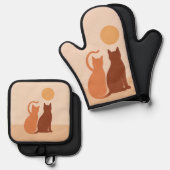 ボホキャッツサンセット砂漠 鍋つかみ&鍋敷きセット (正面/裏面)