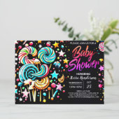 ボホキャンディランドセレニティベビーシャワー 招待状 (スタンド正面)