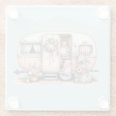 ボホキャンパーとフローラリース&パステルズピンク ガラスコースター (裏面)