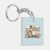 ボホキャンパーとフローラリース&パステルズピンク キーホルダー (正面左)