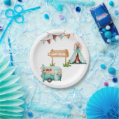 ボホキャンピングバースデーパーティー紙プレート ペーパープレート (パーティー)