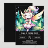 ボホキュートフェアリー誕生日 招待状 (正面/裏面)