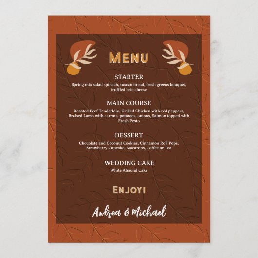 ボホキュートヴィンテージテラコッタラストバーンドオレンジ メニュー (正面)