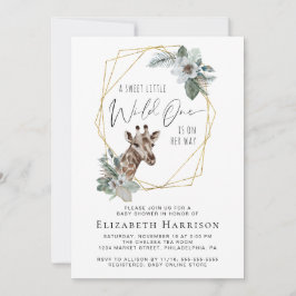 ボホキリンフローラ水彩赤ちゃんシャワー 招待状