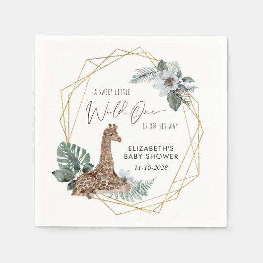 ボホキリン水彩赤ちゃんシャワー スタンダードカクテルナプキン (正面)