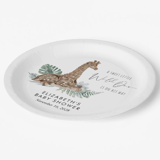 ボホキリン水彩赤ちゃんシャワー ペーパープレート (アングル)