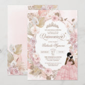 ボホキンセアニェラピンクローゼドライドフローラオーキッドI 招待状 (正面/裏面)