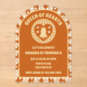 ボホクイーンオブハートバースデーパーティーアーチ アクリル招待状 (正面)