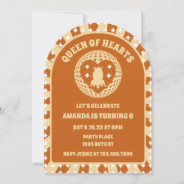 ボホクイーンオブハートバースデーパーティーアーチ 招待状