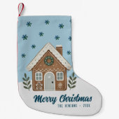 ボホクッキーハウススノーフレークスファミリースモールクリスマ スモールクリスマスストッキング (正面)