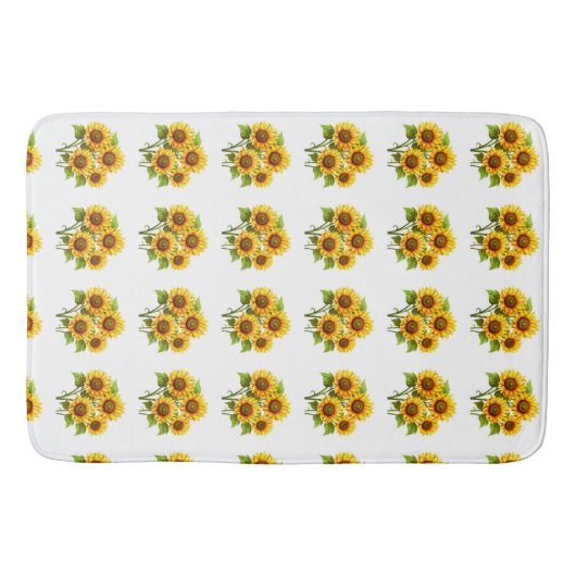 ボホクラシック可愛いモダン素朴ヒマワリ バスマット (正面)