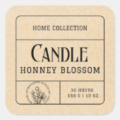 ボホクラフトベージュ紙キャンドルラベルシール スクエアシール (正面)