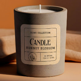 ボホクラフトベージュ紙キャンドルラベルシール スクエアシール