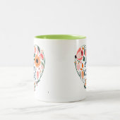 ボホクリスチャンハートモチーフのインスピレーションを高める ツートーンマグカップ (中央)