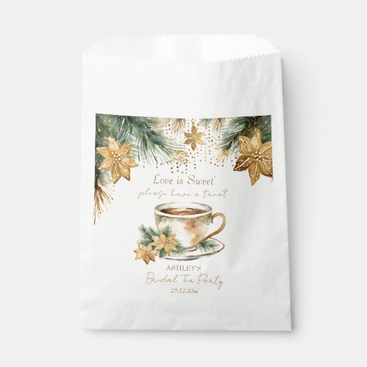 ボホクリスマスウィンターブライダルシャワーティーパーティー フェイバーバッグ (正面)