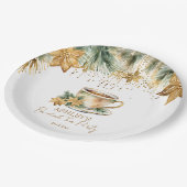 ボホクリスマスウィンターブライダルシャワーティーパーティー ペーパープレート (アングル)