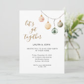 ボホクリスマスオーナメントホリデーパーティー招待状 案内状 (スタンド正面)