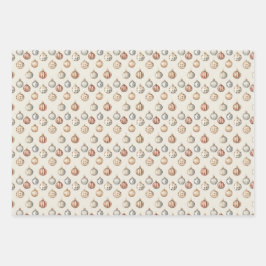 ボホクリスマスオーナメント暖かいヴィンテージ冬 ラッピングペーパーシート