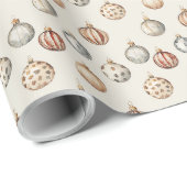 ボホクリスマスオーナメント暖かいヴィンテージ冬 ラッピングペーパー (ロールコーナー)