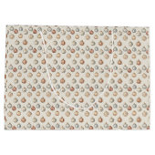 ボホクリスマスオーナメント暖かいヴィンテージ冬 ラージペーパーバッグ (裏面)