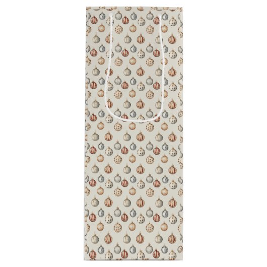 ボホクリスマスオーナメント暖かいヴィンテージ冬 ワインギフトバッグ (正面)