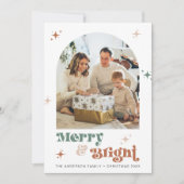 ボホクリスマスカード2フォトレトロホリデーメリー シーズンカード (正面)