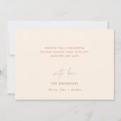 ボホクリスマスカーモダンド、テラコッタホリデー 招待状 (裏面)