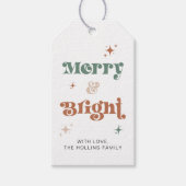 ボホクリスマスギフトラベルメリーとブライトホリデー ギフトタグ (正面)