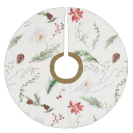 ボホクリスマスグエレガントリーネリーポインセチア素朴 ブラッシュドポリエステルツリースカート