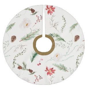 ボホクリスマスグエレガントリーネリーポインセチア素朴 ブラッシュドポリエステルツリースカート