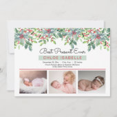 ボホクリスマスグリーン最高のリープレゼントエバー誕生A 案内状 (正面)