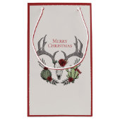 ボホクリスマススカル、〔雄ジカの〕枝角、バラ、サボテン スモールペーパーバッグ (裏面)