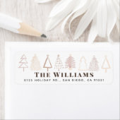 ボホクリスマスツリーズホリデーアドレス ラベル (インサイチュ)