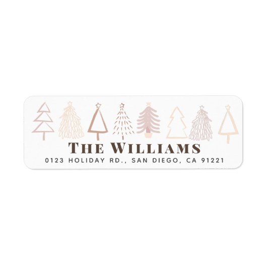 ボホクリスマスツリーズホリデーアドレス ラベル (正面)