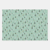 ボホクリスマスツリーズホリデー ラッピングペーパーシート (正面)