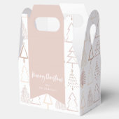 ボホクリスマスツリーパターンダスティピンクホリデー フェイバーボックス (オープン)