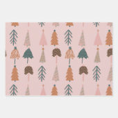 ボホクリスマスツリーパターン ラッピングペーパーシート (正面3)