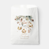 ボホクリスマスホリデー雪の松の金ゴールド フェイバーバッグ (正面)