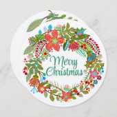 ボホクリスマスリースホリデーカード シーズンカード (正面/裏面)