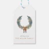 ボホクリスマスリースミニマルギフトラベル ギフトタグ (正面)