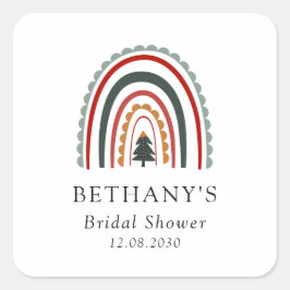 ボホクリスマスレインボーブライダルシャワー スクエアシール